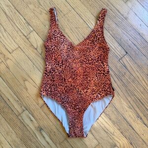 MilaKrasna Leopard Print One-Piece Swimsuit Bodysuit - Small